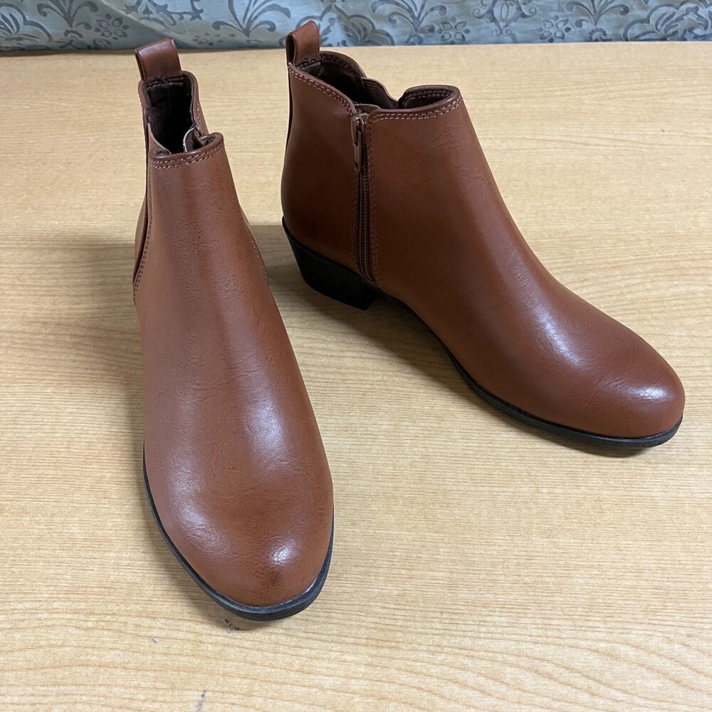 Women's SO memory foam Ankle Boots Shoes Brown size 8